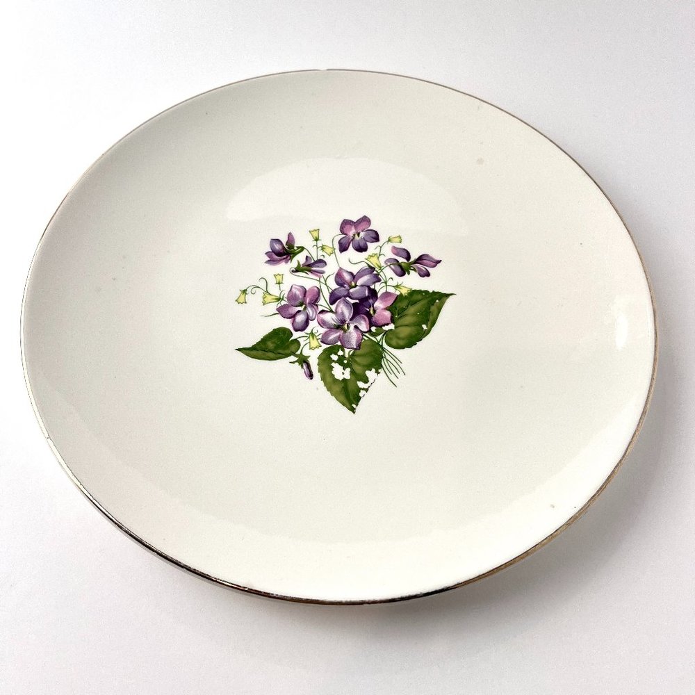 Vintage Plate with Violets